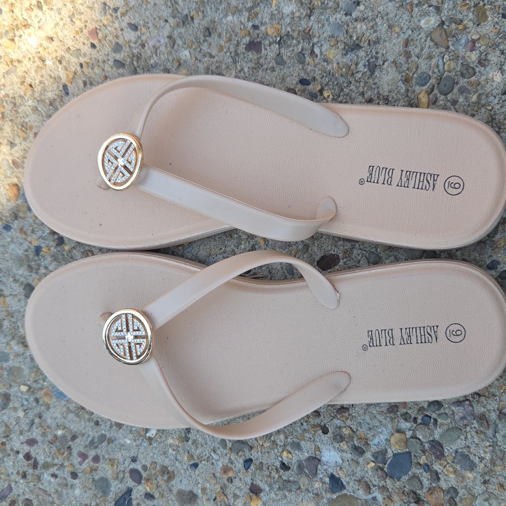 Beige Flip Flops
